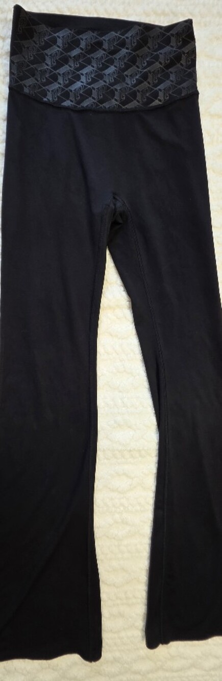 Victoria’s Secret PINK Black Foldover Flare Yoga Pants Size S